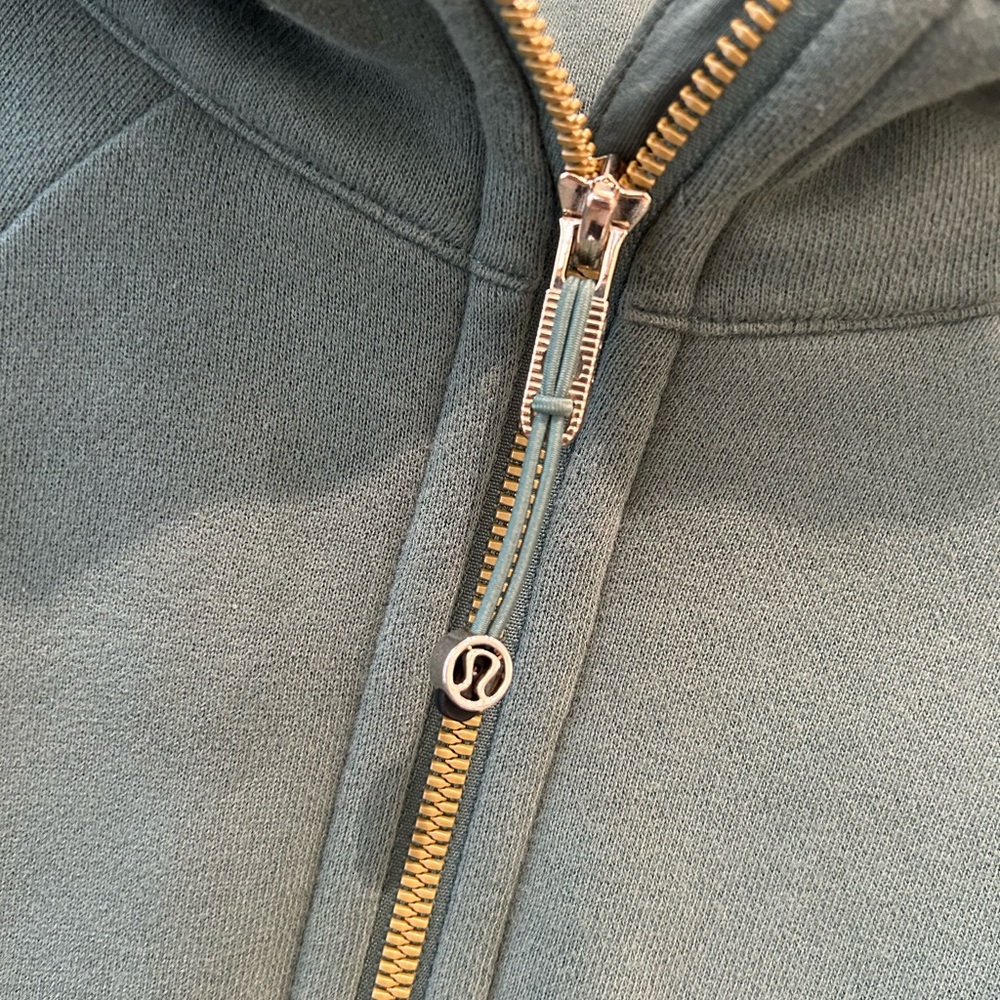 Scuba Hoodie - Sage Green with beautiful Gold zipper!